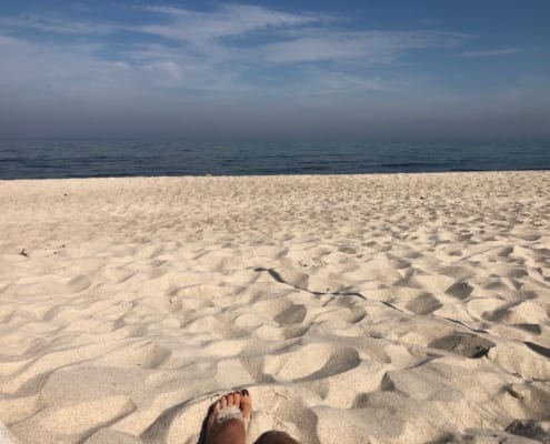 Ausblick auf den Horizont Marielyst auf der dänischen Insel Falster